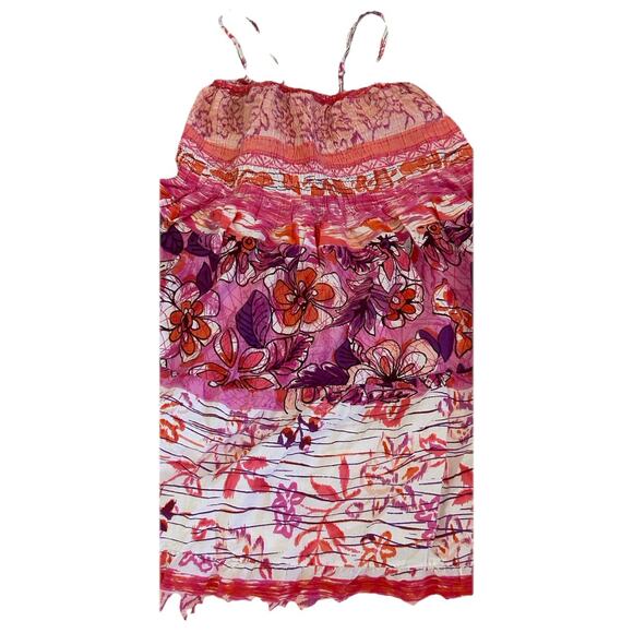 Y2K Boho Maxi Dress Women’s OS Smocked Bodice Fairy Pink Hippie Festival Wedding - Picture 9 of 9